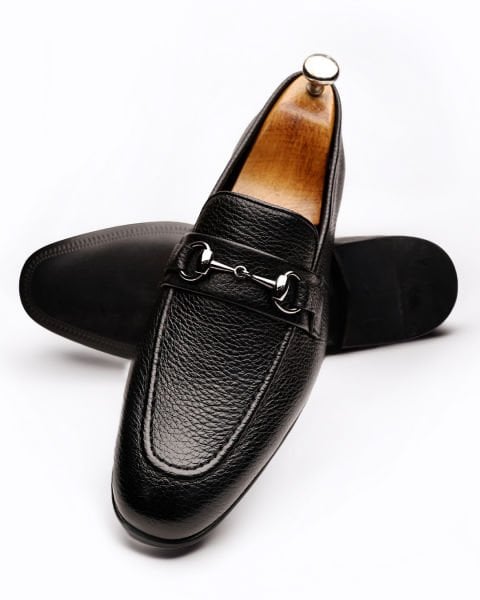 BLACK DIAMOND HAKİKİ DERİ ERKEK KLASİK AYAKKABI SİYAH FLOTER - 42