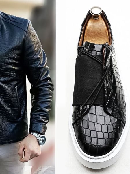 İBAY E3737 WAGNER BLACK CROCOTE WHITE - 45