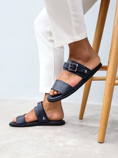 SKY SANDALET HAKİKİ DERİ ERKEK SANDELET HAKİKİ DERİ ERKEK SANDELET LACİVERT - 41