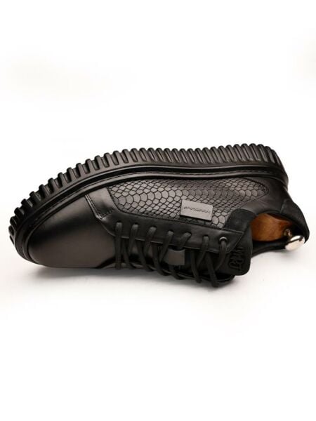 BLACK CRİSTAL HAKİKİ DERİ ERKEK GÜNLÜK TARZ AYAKKABI SİYAH - 45