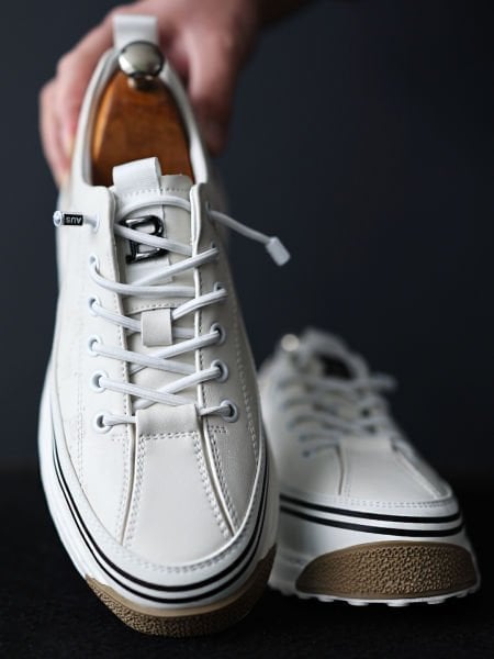 WEISSE OLAY HERREN-FREIZEITSCHUHE AUS ECHTEM LEDER WEISS - 43