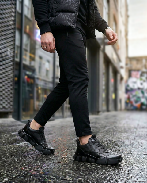 BLACK PRO MEGA STAR GÜNLÜK SAĞLAM HAKİKİ DERİ ERKEK AYAKKABI SİYAH PRO - 41