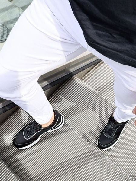 CASUAL-SNEAKERS AUS SCHWARZEM MARIO-LEDER SCHWARZ - 45