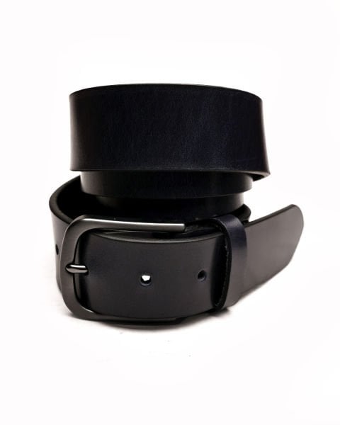 NAVY BLUE LION BELT HAKİKİ ERKEK DERİ KEMER 053 LACİVERT NAPPA - 140CM