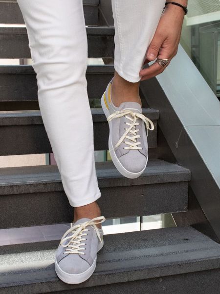 GRAU GELB SOVA Schnür-Freizeitschuhe GRAU GELB - 42