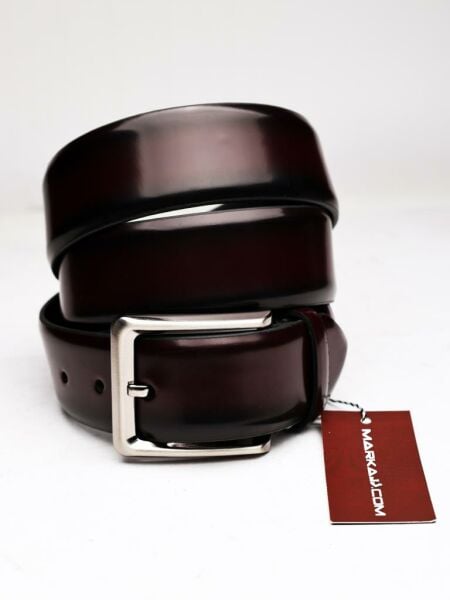 CLARED RED LION BELT BORDO HAKİKİ DERİ AYAKKABI BORDO AÇMA - 100CM