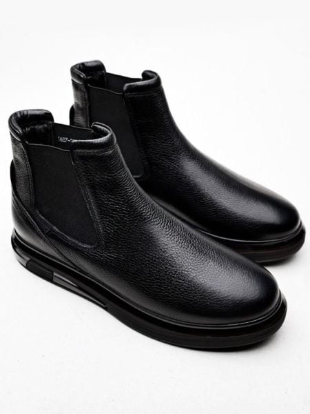 İBAY 2204 LUXURIOUS AIR HAKİKİ DERİ ERKEK KALİTELİ BOT SİYAH FLOTER - 45