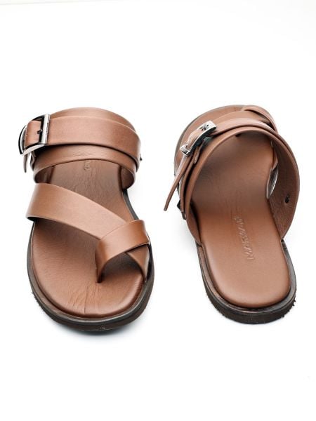 COFFEE COMFORT SANDALET KAHVE ERKEK DERİ SANDELET KAHVE - 45