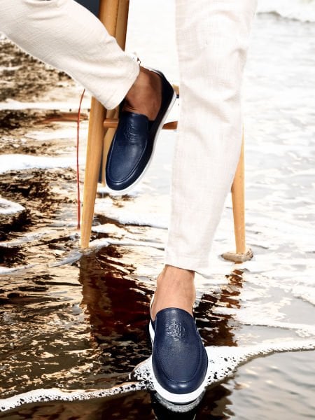 MARINEBLAU LOONY DUNKELBLAU ECHTLEDER BEQUEME HERRENSCHUHE DUNKELBLAU - 45