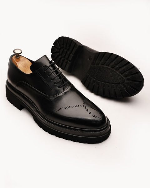 BLACK LASER HAKİKİ DERİ ERKEK GÜNLÜK KLASİK AYAKKABI