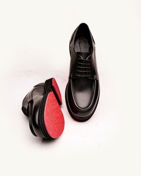 BLACK RED DRIVE HAKİKİ DERİ RAHAT HAFİF ERKEK AYAKKABI SİYAH KIRMIZI - 41