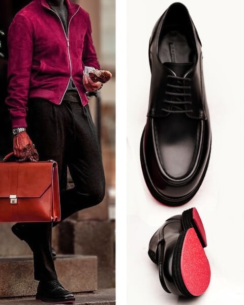 BLACK RED DRIVE HAKİKİ DERİ RAHAT HAFİF ERKEK AYAKKABI SİYAH KIRMIZI - 41