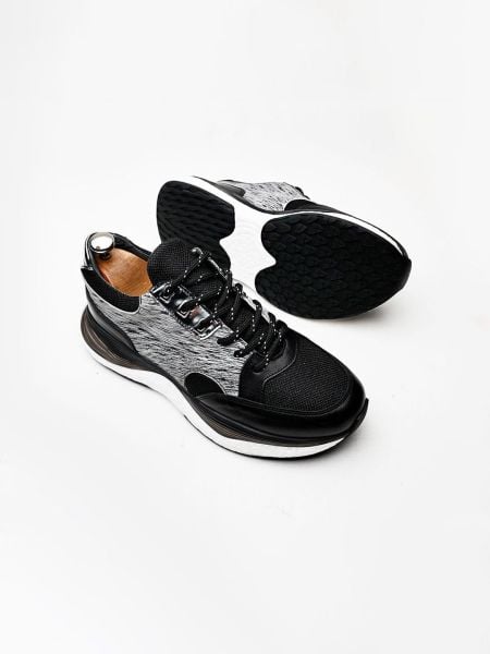 SCHWARZGRAU MATIAS AIR DAILY STYLE SCHUHE AUS ECHTLEDER SCHWARZGRAU - 42