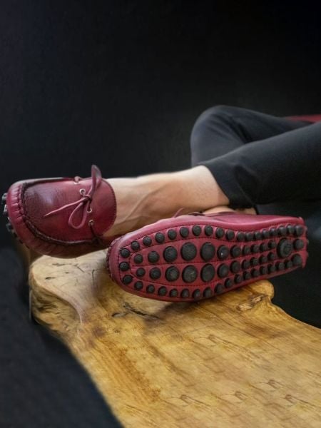 İBAY 012 CLEVER Men's Claret Red Genuine Leather Classic Shoes CLARET - 40