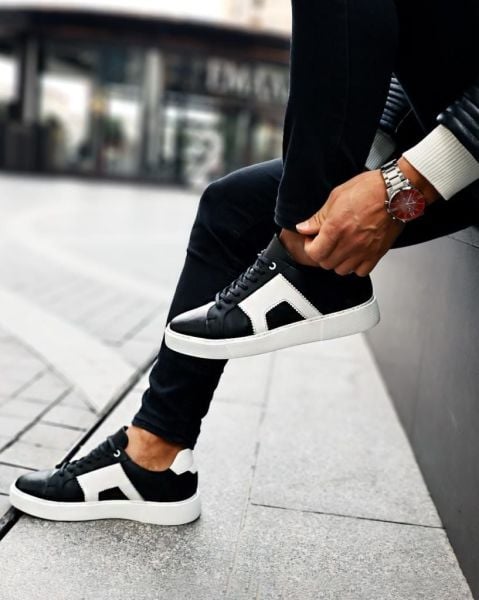 SCHWARZWEISS RAMON HERRENLEDERSCHUHE SCHWARZWEISS - 43