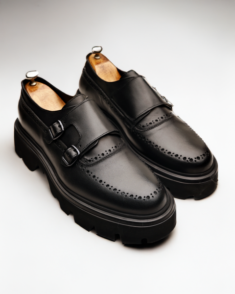 BLACK BARCA HAKİKİ DERİ ERKEK GÜNLÜK AYAKKABI +5CM SİYAH - 45