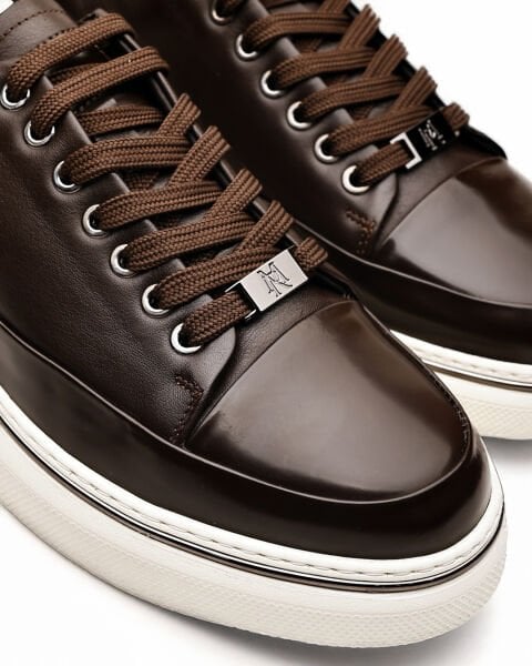 Patent Coffee Milano Hakiki Deri Erkek Günlük Ayakkabı  Hafif+Şık+Kaliteli KAHVE - 45