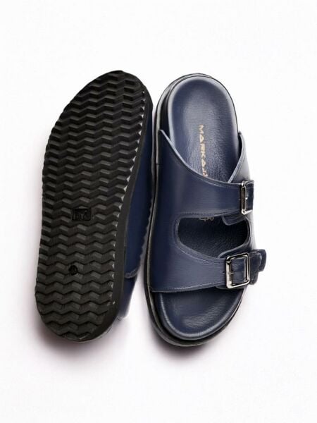 NAVY FREE ERKEK DERİ TERLİK LACİVERT - 46