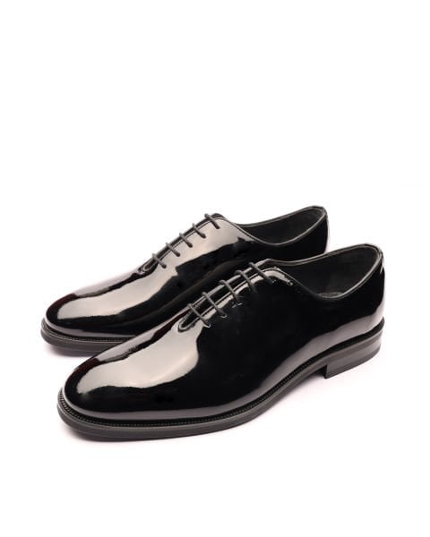 İBAY 500 ALVIN Men's Black Patent Leather Genuine Leather Classic Shoes Patent Leather - 43