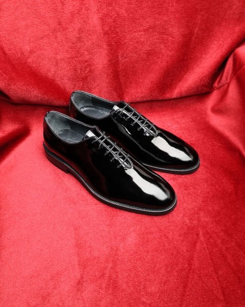 İBAY 500 ALVIN Men's Black Patent Leather Genuine Leather Classic Shoes Patent Leather - 43