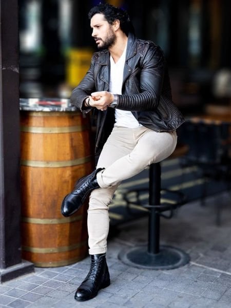 İBAY Z SNAP Men's Black Genuine Leather Zippered Boots