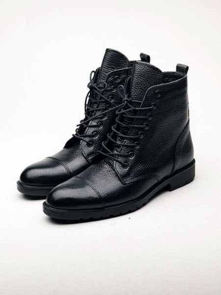 İBAY Z SNAP Men's Black Genuine Leather Zippered Boots