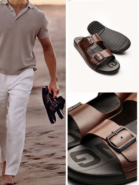 COFEE COOL HAKİKİ DERİ ERKEK RAHAT TERLİK