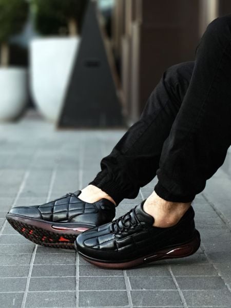 İBAY 2240 STAR AIR COMFORTABLE MEN'S LEATHER DAILY SHOES BLACK - 39