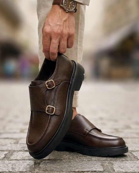 COFFEE KRASS HAKİKİ DERİ ERKEK GÜNLÜK AYAKKABI KAHVE ANTİK - 42