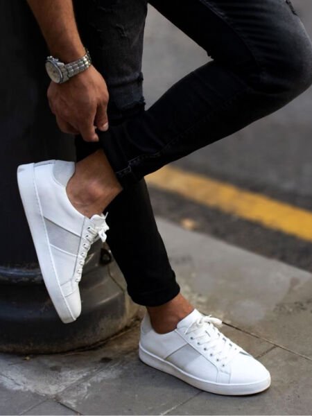 İBAY BRILLIANT Men's White Genuine Leather Casual Shoes