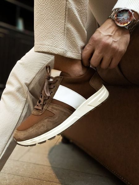 TABACO WHITE HECTOR HERREN-LEDER-FREIZEITSCHUHE TABA - 41