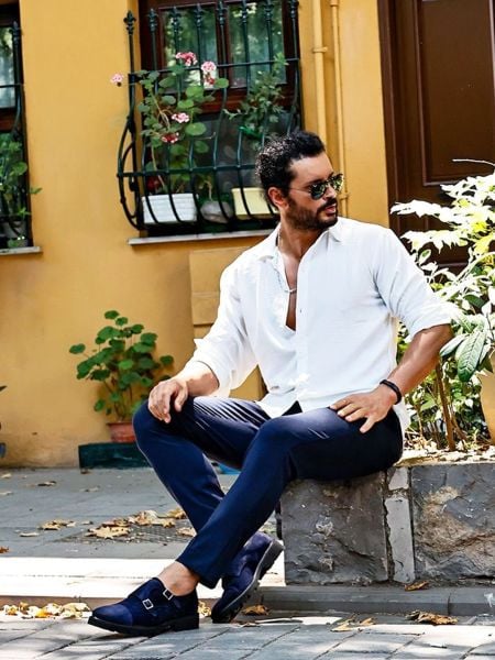 İBAY 2379 LAZZA DARK BLUE SUEDE MEN'S LEATHER DAILY SHOES DARK BLUE SUEDE - 39