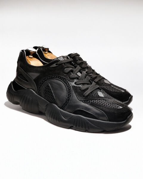 BLACK VERA HAKİLİ DERİ NEFES ALABİLİR KALİTELİ SPOR AYAKKABI SİYAH - 41