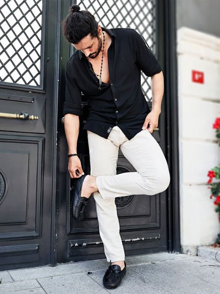 İBAY 012 CLEVER Men's Black Genuine Leather Classic Shoes BLACK - 40