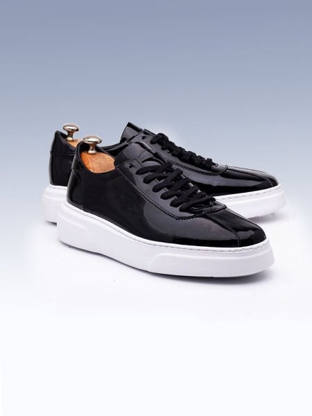 İBAY JOHN PATENT BLACK HAKİKİ DERİ GÜNLÜK AYAKKABI