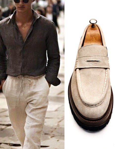 BEIGE SUEDE GRECO HAKİKİ SÜET DERİ ERKEK TARZ YÜKSEK TABAN AYAKKABI BEJ SÜET - 42