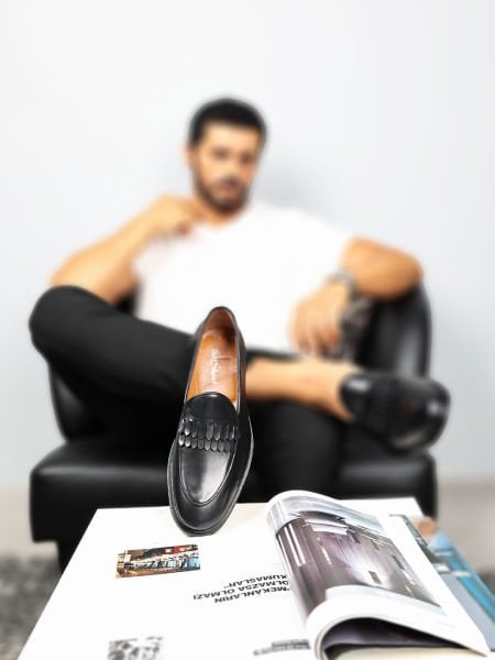 SCHWARZE DUBAI-ECHTLEDER-KLASSISCHE HERRENSCHUHE SCHWARZ - 39