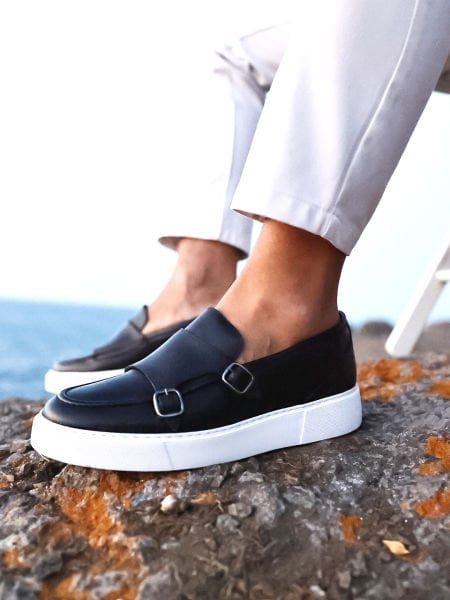 İBAY BELLINI Men's Black Genuine Leather Casual Shoes