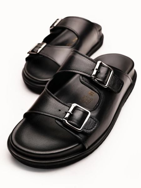 BLACK FREE HAKİKİ DERİ ERKEK TERLİK SİYAH - 46