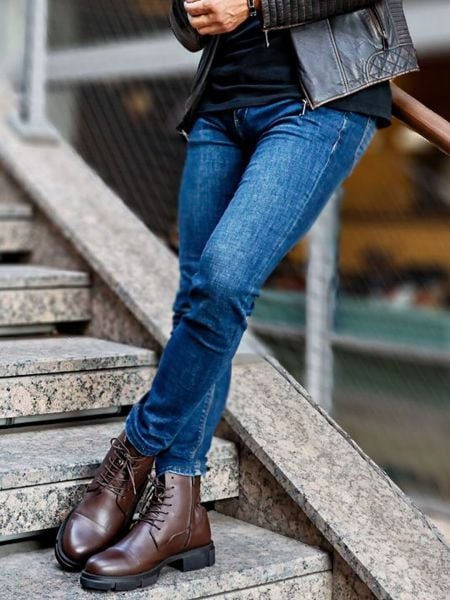 İBAY DYNAMIC Men's Brown Lace-Up Genuine Leather Comfortable Boots BROWN - 41