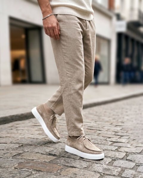 BEIGE SUEDE TOMMY  ERKEK GÜNLÜK RAHAT AYAKKABI BEJ SÜET BEJ SÜET - 45
