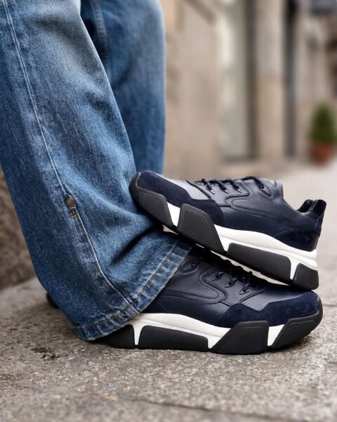 NAVY BLUE MEGA STAR HAKİKİ DERİ LACİVERT ERKEK GÜNLÜK AYAKKABI LACİVERT - 45