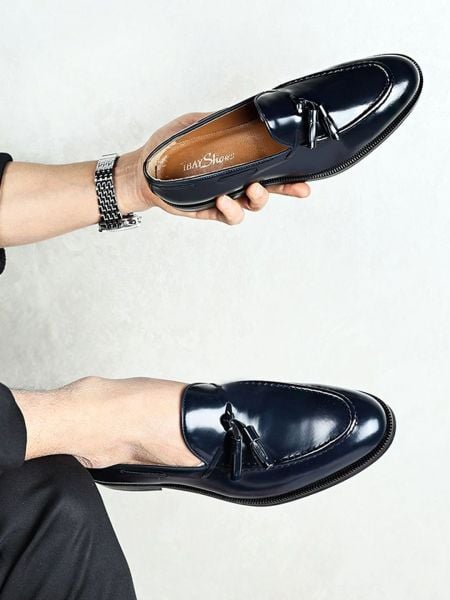 NAWY BULE MORRIS HERREN LEDER KLASSISCHE SCHUHE MARINEBLAU - 43