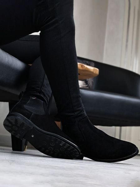 BLACK SUEDE GUSTAVO HAKİKİ DERİ BOT SİYAH SÜET - 45