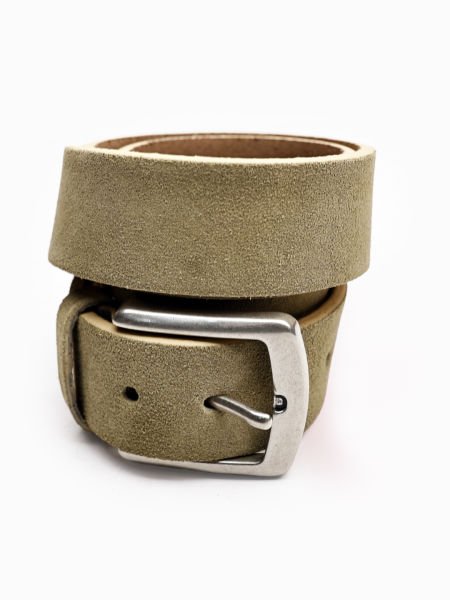 GREEN SUEDE BELT HAKİKİ DERİ ERKEK KOT KEMERİ YEŞİL SÜET KOT - 125CM