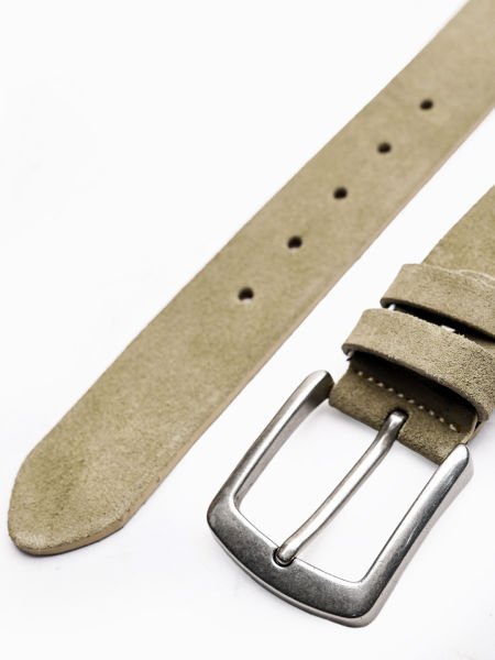 GREEN SUEDE BELT HAKİKİ DERİ ERKEK KOT KEMERİ YEŞİL SÜET KOT - 125CM
