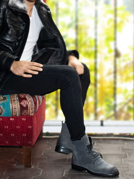 İBAY SNIPER Men's Smoke Color Genuine Nubuck Leather Boots