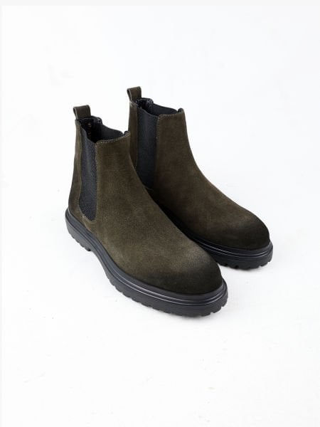 IBAY DAVIES Men's Khaki Color Genuine Suede Leather Comfortable Boots