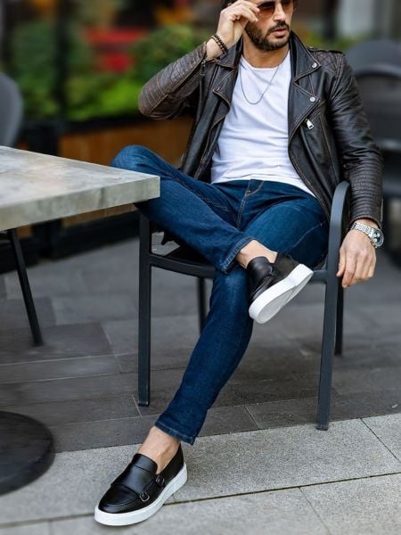 İBAY BELLINI Men's Black Genuine Leather Casual Shoes BLACK - 39