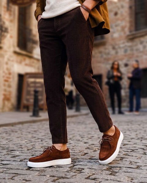 BRICK RED TOMMY KREMİT RENGİ ERKEK SÜET DERİ GÜNLÜK AYAKKABI KİREMİT RENGİ - 42